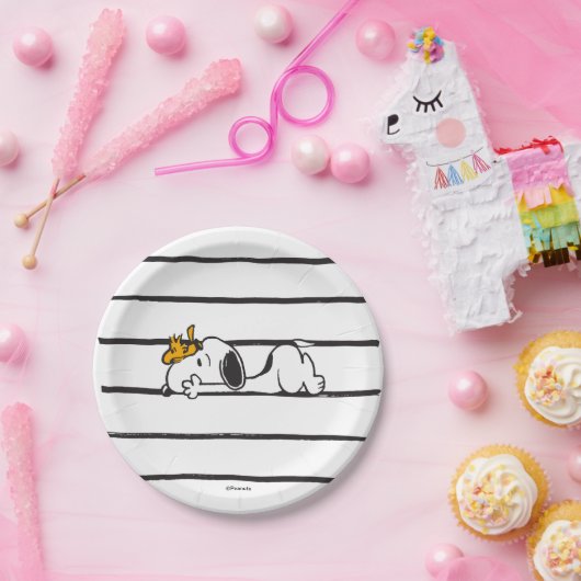 Snoopy & Woodstock | Giggle Laugh met glimlach Papieren Bordje (Feest)