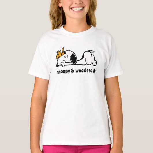 Snoopy & Woodstock | Giggle Laugh met glimlach T-shirt (Voorkant)