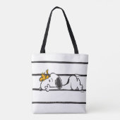 Snoopy & Woodstock | Giggle Laugh met glimlach Tote Bag (Achterkant)