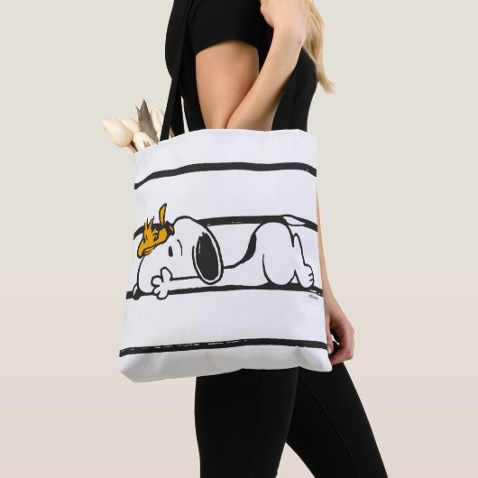 Snoopy & Woodstock | Giggle Laugh met glimlach Tote Bag (Dichtbij)