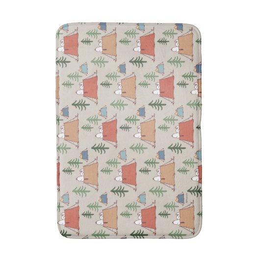 Snoopy & Woodstock Go Camping Pattern Badmat (Voorkant Verticaal)