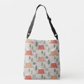 Snoopy & Woodstock Go Camping Pattern Crossbody Tas (Achterkant)