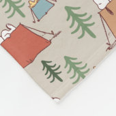 Snoopy & Woodstock Go Camping Pattern Fleece Deken (Hoek)