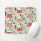 Snoopy & Woodstock Go Camping Pattern Muismat (Met muis)