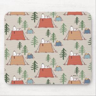 Snoopy & Woodstock Go Camping Pattern Muismat