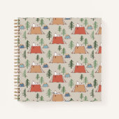 Snoopy & Woodstock Go Camping Pattern Notitieboek (Voorkant)