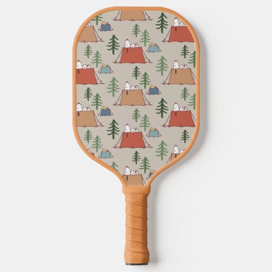 Snoopy & Woodstock Go Camping Pattern Pickleball Paddle (Voorkant)