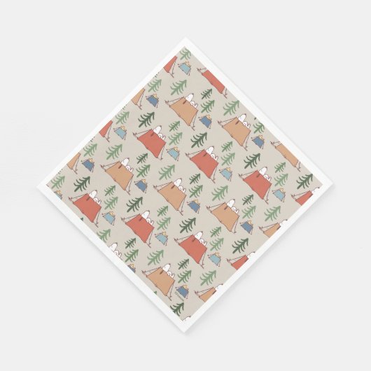 Snoopy & Woodstock Go Camping Pattern Servet (Hoek)