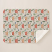 Snoopy & Woodstock Go Camping Pattern Sherpa Deken (Voorkant (horizontaal))