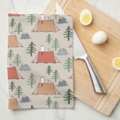 Snoopy & Woodstock Go Camping Pattern Theedoek (Quarter Fold)