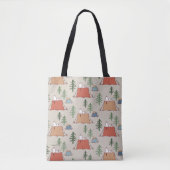 Snoopy & Woodstock Go Camping Pattern Tote Bag (Voorkant)