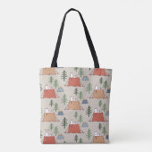 Snoopy & Woodstock Go Camping Pattern Tote Bag (Achterkant)