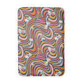 Snoopy & Woodstock Groovy Vibes Paarse Patroon Badmat (Voorkant Verticaal)