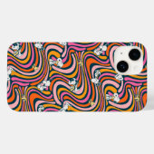 Snoopy & Woodstock Groovy Vibes Paarse Patroon Case-Mate iPhone Case (Achterkant (horizontaal))