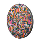 Snoopy & Woodstock Groovy Vibes Paarse Patroon Dartbord (Voorkant Rechts)