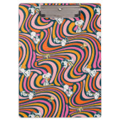 Snoopy & Woodstock Groovy Vibes Paarse Patroon Klembord (Voorkant)