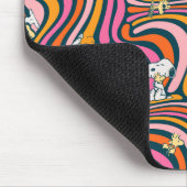 Snoopy & Woodstock Groovy Vibes Paarse Patroon Muismat (Hoek)