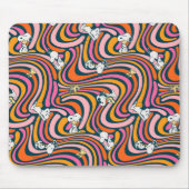 Snoopy & Woodstock Groovy Vibes Paarse Patroon Muismat (Voorkant)