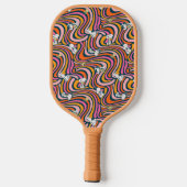 Snoopy & Woodstock Groovy Vibes Paarse Patroon Pickleball Paddle (Achterkant)