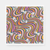 Snoopy & Woodstock Groovy Vibes Paarse Patroon Servet (Voorkant)