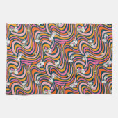 Snoopy & Woodstock Groovy Vibes Paarse Patroon Theedoek (Horizontaal)