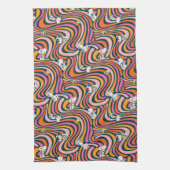 Snoopy & Woodstock Groovy Vibes Paarse Patroon Theedoek (Verticaal)