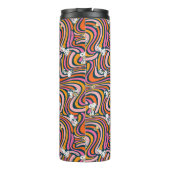 Snoopy & Woodstock Groovy Vibes Paarse Patroon Thermosbeker (Achterkant)