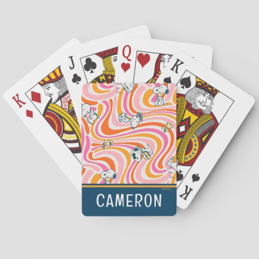 Snoopy & Woodstock Groovy Vibes Patroon Kaarten (Achterkant)