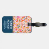 Snoopy & Woodstock Groovy Vibes Sinaasappel Patter Bagagelabel (Achterkant horizontaal)