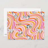 Snoopy & Woodstock Groovy Vibes Sinaasappel Patter Briefkaart (Voorkant / Achterkant)