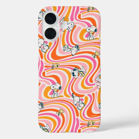 Snoopy & Woodstock Groovy Vibes Sinaasappel Patter Case-Mate iPhone Case (Achterkant)