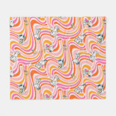 Snoopy & Woodstock Groovy Vibes Sinaasappel Patter Fleece Deken (Voorkant (Horizontaal))