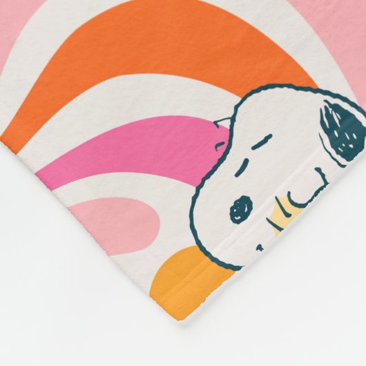 Snoopy & Woodstock Groovy Vibes Sinaasappel Patter Fleece Deken (Hoek)
