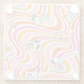 Snoopy & Woodstock Groovy Vibes Sinaasappel Patter Glazen Onderzetter (Achterkant)