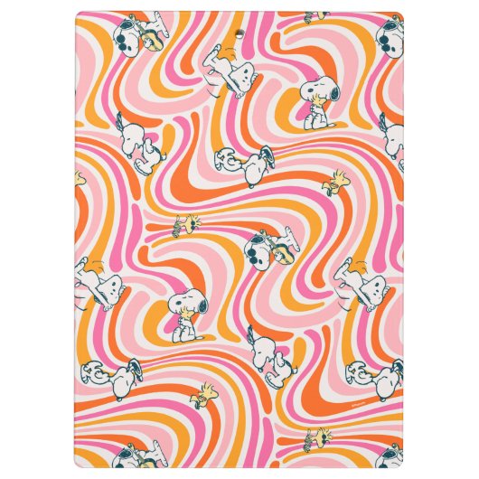 Snoopy & Woodstock Groovy Vibes Sinaasappel Patter Klembord (Achterkant)