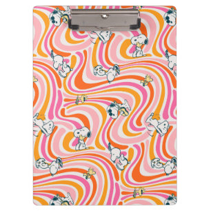 Snoopy & Woodstock Groovy Vibes Sinaasappel Patter Klembord