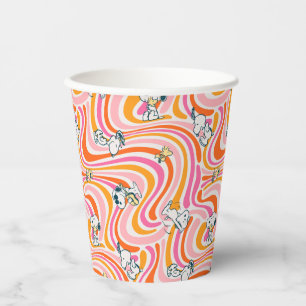 Snoopy & Woodstock Groovy Vibes Sinaasappel Patter Papieren Bekers