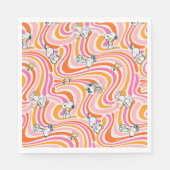 Snoopy & Woodstock Groovy Vibes Sinaasappel Patter Servet (Voorkant)