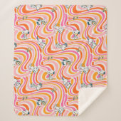 Snoopy & Woodstock Groovy Vibes Sinaasappel Patter Sherpa Deken (Voorkant)