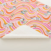 Snoopy & Woodstock Groovy Vibes Sinaasappel Patter Sherpa Deken (3/4)