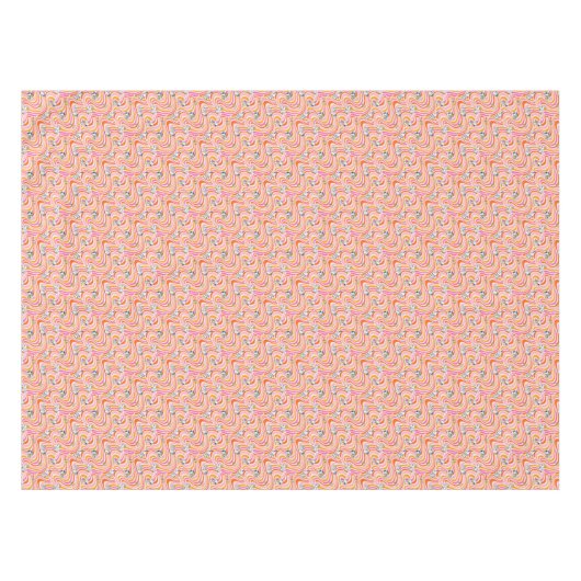 Snoopy & Woodstock Groovy Vibes Sinaasappel Patter Tafelkleed (Voorkant (Horizontaal))