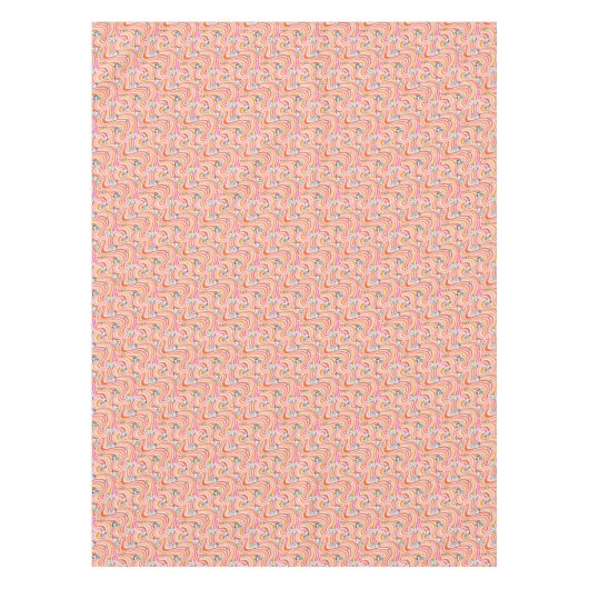 Snoopy & Woodstock Groovy Vibes Sinaasappel Patter Tafelkleed (Voorkant)