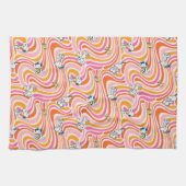 Snoopy & Woodstock Groovy Vibes Sinaasappel Patter Theedoek (Horizontaal)