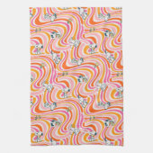 Snoopy & Woodstock Groovy Vibes Sinaasappel Patter Theedoek (Verticaal)