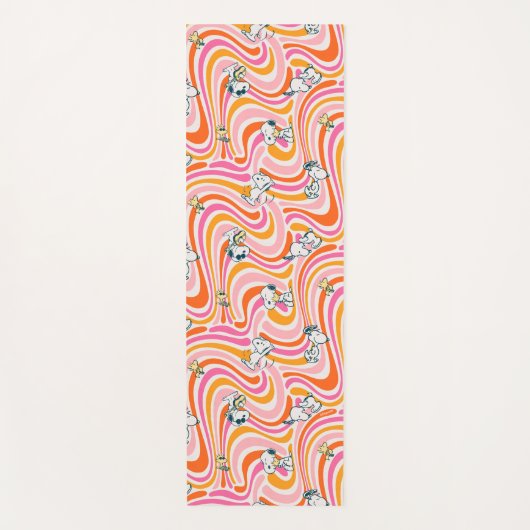 Snoopy & Woodstock Groovy Vibes Sinaasappel Patter Yogamat (Voorkant)