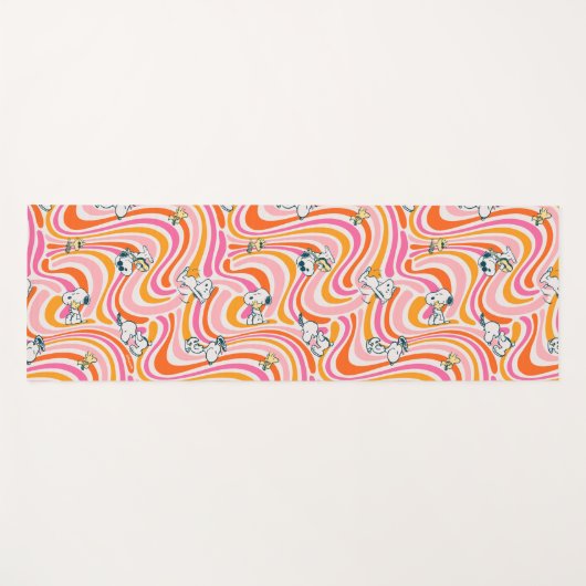 Snoopy & Woodstock Groovy Vibes Sinaasappel Patter Yogamat (Voorkant (horizontaal))