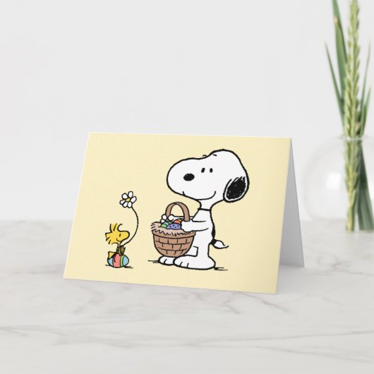 Snoopy & Woodstock | Happy Easter Holiday Kaart (Voorkant)