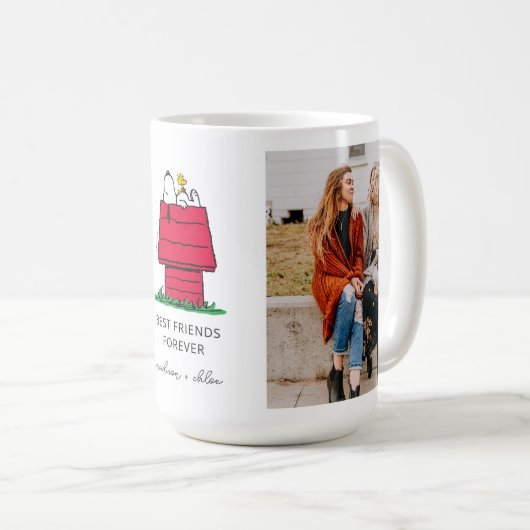 Snoopy & Woodstock Hondenhok | Beste Vrienden Foto Koffiemok (Voorkant rechts)