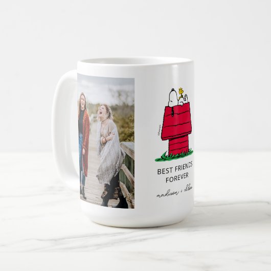 Snoopy & Woodstock Hondenhok | Beste Vrienden Foto Koffiemok (Voorkant links)