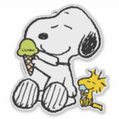 Snoopy & Woodstock Ijsjes Sticker (Voorkant)